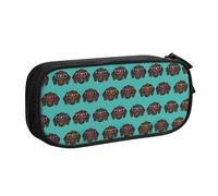 njkhbolk Portable German Shorthaired Pointer in Glasses print stationery organizer,large capacity double layer zipper pencil case