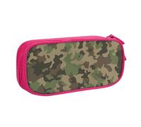 njkhbolk Portable Green camo print stationery organizer,large capacity double layer zipper pencil case