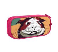 njkhbolk Portable Guinea Pig pattern print stationery organizer,large capacity double layer zipper pencil case