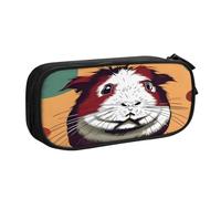njkhbolk Portable Guinea Pig pattern print stationery organizer,large capacity double layer zipper pencil case