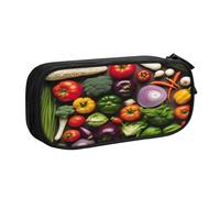 njkhbolk Portable Introduction of various vegetables print stationery organizer,large capacity double layer zipper pencil case