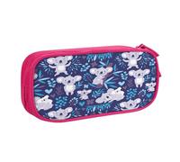 njkhbolk Portable lovely Koala print stationery organizer,large capacity double layer zipper pencil case