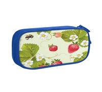 njkhbolk Portable Lovely Strawberry print stationery organizer,large capacity double layer zipper pencil case