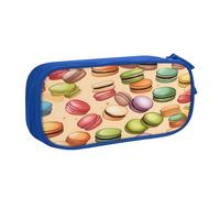 njkhbolk Portable Macaron Biscuit Flavored print stationery organizer,large capacity double layer zipper pencil case