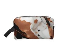 njkhbolk Portable Marble Texture Copper Splatter Print Travel Toiletry Bag,Daily Grooming Storage,Lightweight,Wide Open Design