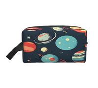 njkhbolk Portable Outer Space Planet Print Travel Toiletry Bag,Daily Grooming Storage,Lightweight,Wide Open Design