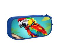 njkhbolk Portable Parrots On Tree print stationery organizer,large capacity double layer zipper pencil case