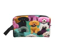 njkhbolk Portable Poodles Dogs Print Travel Toiletry Bag,Daily Grooming Storage,Lightweight,Wide Open Design
