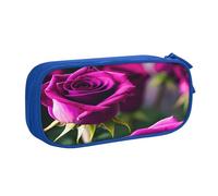 njkhbolk Portable Purple Roses print stationery organizer,large capacity double layer zipper pencil case