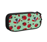 njkhbolk Portable Red On A Blue Background print stationery organizer,large capacity double layer zipper pencil case