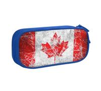 njkhbolk Portable Retro Canada Flag print stationery organizer,large capacity double layer zipper pencil case