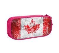njkhbolk Portable Retro Canada Flag print stationery organizer,large capacity double layer zipper pencil case