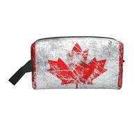 njkhbolk Portable Retro Canada Flag Print Travel Toiletry Bag,Daily Grooming Storage,Lightweight,Wide Open Design