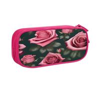 njkhbolk Portable Rose skull eyes print stationery organizer,large capacity double layer zipper pencil case