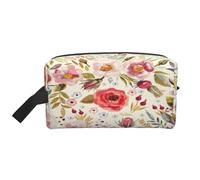 njkhbolk Portable Rustic Rose Flower Print Travel Toiletry Bag,Daily Grooming Storage,Lightweight,Wide Open Design
