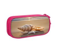 njkhbolk Portable Seashell Landscape On The Beach print stationery organizer,large capacity double layer zipper pencil case