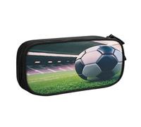 njkhbolk Portable Soccer Ball print stationery organizer,large capacity double layer zipper pencil case