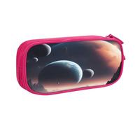 njkhbolk Portable Space Planet print stationery organizer,large capacity double layer zipper pencil case