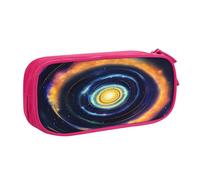 njkhbolk Portable Space Spiral Cosmic Energy print stationery organizer,large capacity double layer zipper pencil case