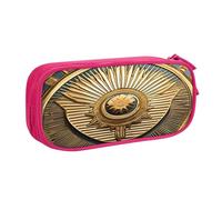 njkhbolk Portable Sun Old Egyptian Timeless Grace print stationery organizer,large capacity double layer zipper pencil case