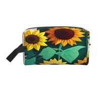 njkhbolk Portable Sunflower Bee Print Travel Toiletry Bag,Daily Grooming Storage,Lightweight,Wide Open Design