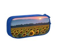 njkhbolk Portable sunflower sun print stationery organizer,large capacity double layer zipper pencil case