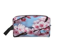 njkhbolk Portable Tempting Cherry Blossoms Print Travel Toiletry Bag,Daily Grooming Storage,Lightweight,Wide Open Design