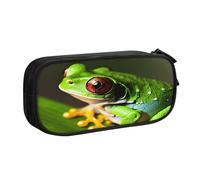 njkhbolk Portable Tree Frog print stationery organizer,large capacity double layer zipper pencil case