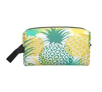 njkhbolk Portable Tropical Pineapple Print Travel Toiletry Bag,Daily Grooming Storage,Lightweight,Wide Open Design