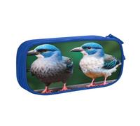 njkhbolk Portable Two Birds print stationery organizer,large capacity double layer zipper pencil case