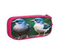 njkhbolk Portable Two Birds print stationery organizer,large capacity double layer zipper pencil case