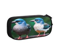 njkhbolk Portable Two Birds print stationery organizer,large capacity double layer zipper pencil case