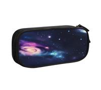 njkhbolk Portable Universe Galaxy Space print stationery organizer,large capacity double layer zipper pencil case