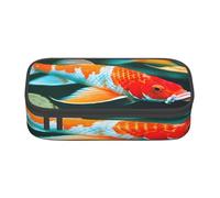 njkhbolk Pretty Koi Fish Print pencil case,large capacity,portable lightweight stationery box