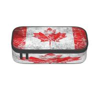 njkhbolk Retro Canada Flag Print pencil case,large capacity,portable lightweight stationery box