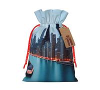 njkhbolk Reusable Chicago Print Gift Bag,For Christmas,Weddings,Parties,Jewelry,Candy,Coin Storage