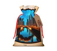 njkhbolk Reusable Chicago Reflected Print Gift Bag,For Christmas,Weddings,Parties,Jewelry,Candy,Coin Storage