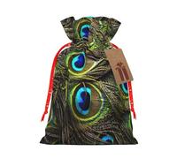 njkhbolk Reusable Fresh Peacock Print Gift Bag,For Christmas,Weddings,Parties,Jewelry,Candy,Coin Storage