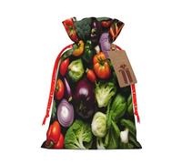 njkhbolk Reusable Introduction Of Various Vegetables Print Gift Bag,For Christmas,Weddings,Parties,Jewelry,Candy,Coin Storage