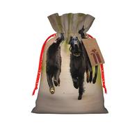 njkhbolk Reusable Trotting Flat Coated Retrievers Paw Print Gift Bag,For Christmas,Weddings,Parties,Jewelry,Candy,Coin Storage