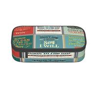 njkhbolk Sayings Print pencil case,large capacity,portable lightweight stationery box