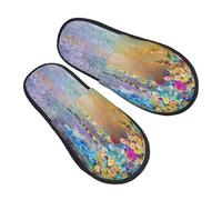 njkhbolk Soft Comfy Abstract Purple Weeping Flower Print Slippers,Lightweight And Warm,Suitable For Indoor And Outdoor Wear