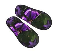 njkhbolk Soft Comfy Beautiful Purple Butterfly Print Slippers,Lightweight And Warm,Suitable For Indoor And Outdoor Wear