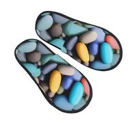 njkhbolk Soft Comfy Colored Pebbles Print Slippers,Lightweight And Warm,Suitable For Indoor And Outdoor Wear