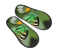 njkhbolk Soft Comfy Green Leaf Colorful Butterfly Print Slippers,Lightweight And Warm,Suitable For Indoor And Outdoor Wear
