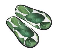 njkhbolk Soft Comfy Herb Plant Leaf Print Slippers,Lightweight And Warm,Suitable For Indoor And Outdoor Wear