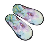 njkhbolk Soft Comfy Orchid Flower Butterfly Soft Fresh Spring Print Slippers,Lightweight And Warm,Suitable For Indoor And Outdoor Wear