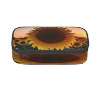 njkhbolk Sunflower and sunset Print pencil case,large capacity,portable lightweight stationery box