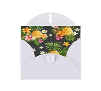 njkhbolk Tropical Pineapple Hawaiian Print Greeting Cards With Envelopes,Personal And Business Use,Birthday,Wedding