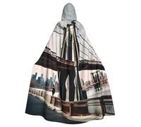 njkhbolk Unisex Brooklyn Bridge S Print Full Length Hooded Cloak,Halloween Cape,Cosplay,Carnival Dress Up